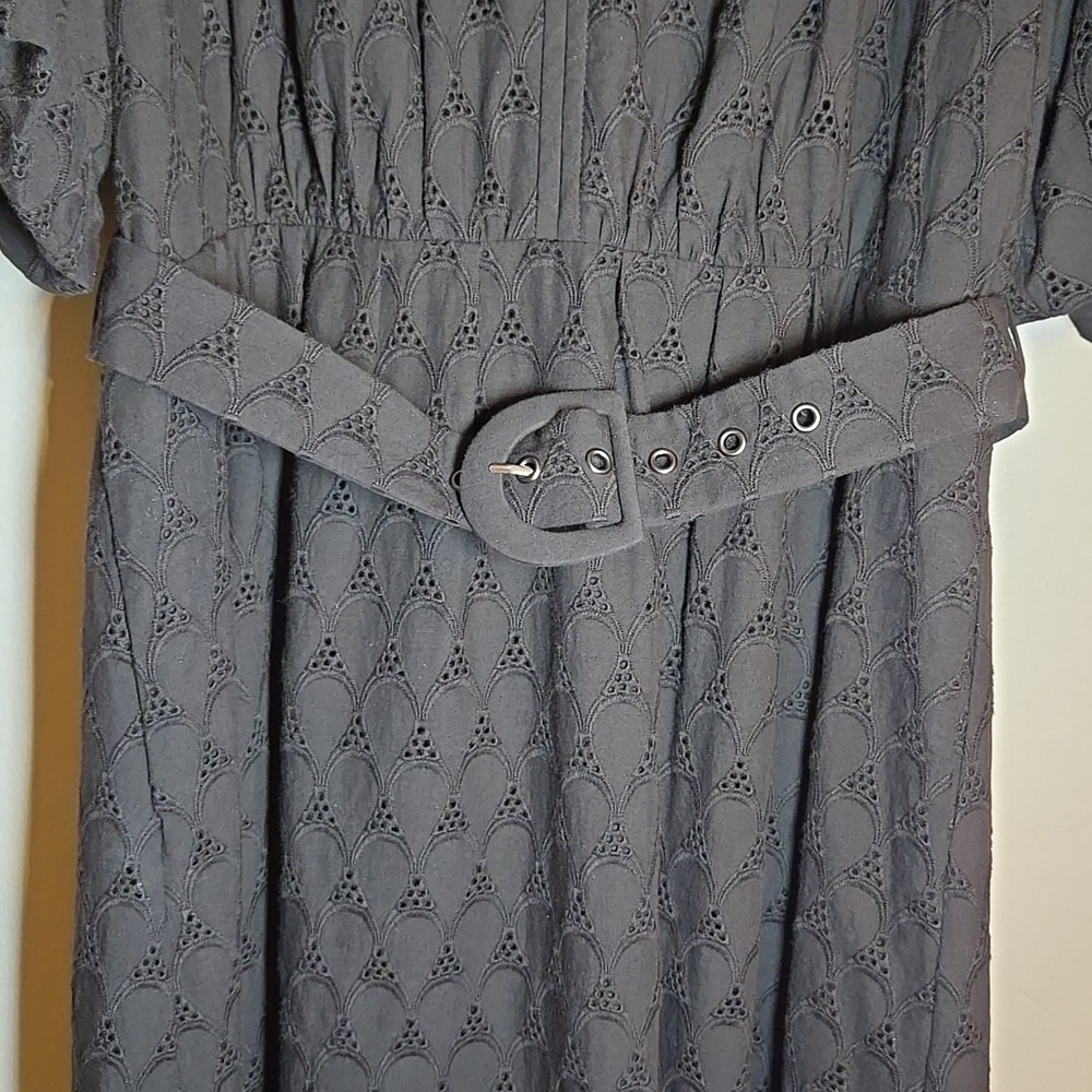 Diane Von Furstenberg Polina Belted Eyelet Short Puff Sleeved Midi Dress NWOT - Picture 7 of 16